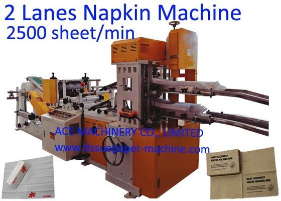 2600 Sheet / Min 1/8 Folding 2 Decks Paper Napkin Machine