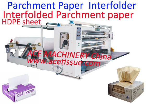 Mesin Interfolder Kertas Perkamen Antilengket Mesin Interfolding Kertas Deli 1200mm