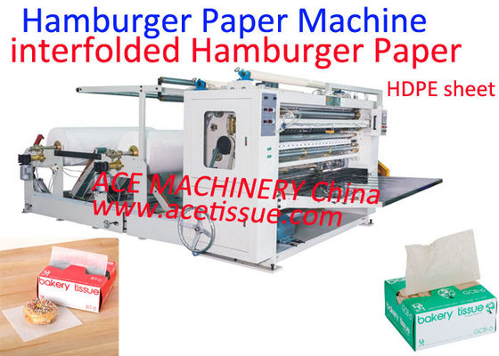 Mesin Interfolder Kertas Hamburger Patty Untuk Sandwich Mentega Bungkus Kertas Lilin Deli