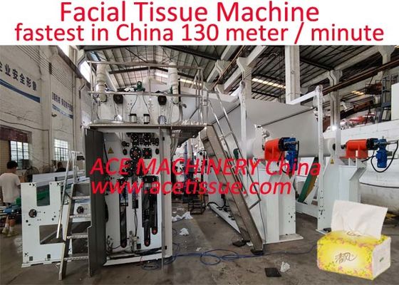 12000 lembar/menit Taiwan Desain Interfold Facial Tissue Paper Making Machine Dengan Sistem Embossing