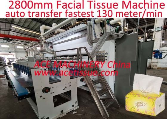 Mesin jaringan wajah sepenuhnya otomatis dengan sistem embossing transfer otomatis V Fold Interfolded