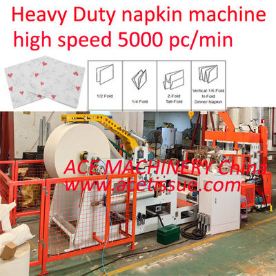 Kecepatan Custom Napkin Tissue Paper Machine Lipat Napkin pada 6000 Napkin / menit