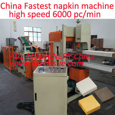 6000 Napkin/menit 1-2 Lapisan Mesin Napkin Tissue dengan Transfer Otomatis dan Unit Pra Printing