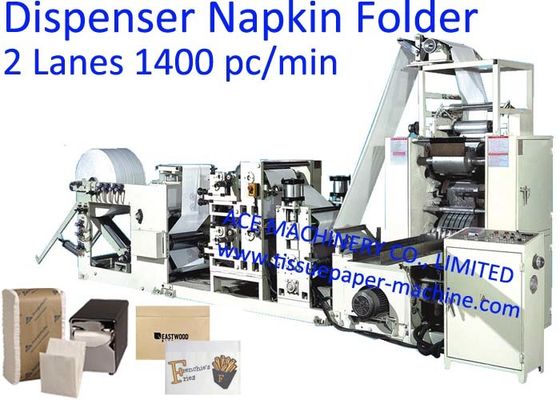 2800 Sheet / Min Dua Jalur Mesin Serbet Dispenser