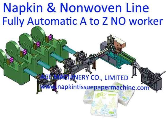 500 Lembar / Min 240x240mm Lini Produksi Serbet