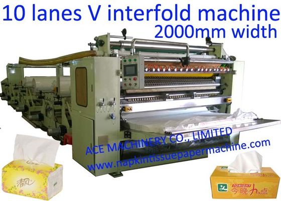 6000 Sheet / Min 10 Lanes Mesin Tissue Facial Kertas